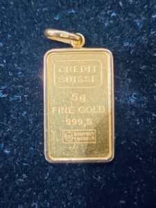 クレディスイス純金製5ｇインゴット ペンダントトップ